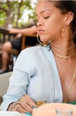 RIHANNA in Bikiini at a Beach in Barbados, Instagram Pictures