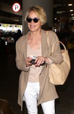 SHARON STONE at LAX Airport in Los Angeles 05/23/2016