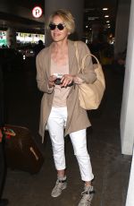 SHARON STONE at LAX Airport in Los Angeles 05/23/2016
