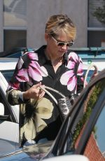 SHARON STONE at Ramirez Tran Salon in Beverly Hills 06/02/2016