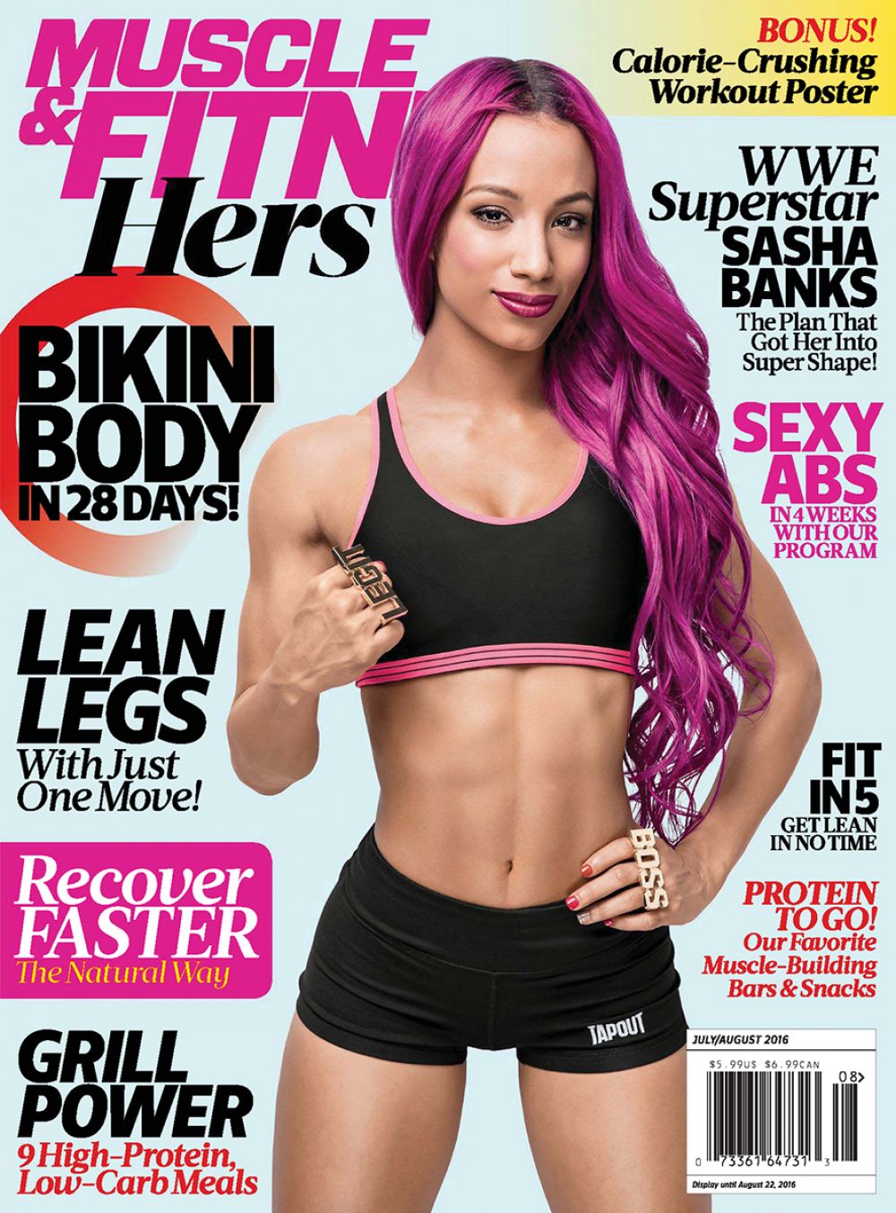 Wwe Sasha Banks In Muscle Fitness Hers Magazine July August