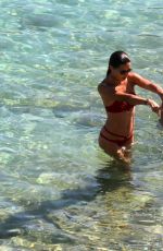 ADRIANA LIMA in Bikini on the Beach in Mykonos 07/10/2016