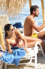 ADRIANA LIMA in Bikini on the Beach in Mykonos 07/10/2016