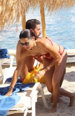 ADRIANA LIMA in Bikini on the Beach in Mykonos 07/10/2016