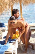ADRIANA LIMA in Bikini on the Beach in Mykonos 07/10/2016