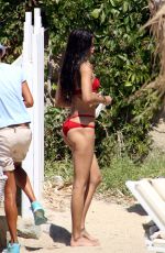 ADRIANA LIMA in Bikini on the Beach in Mykonos 07/10/2016