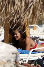 ADRIANA LIMA in Bikini on the Beach in Mykonos 07/10/2016