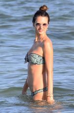 ALESSANDRA AMBROSIO in Bikini at a Beach in Ibiza 07/01/2016