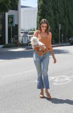 ALESSANDRA AMBROSIO Takes Her Dog Out in Beverly Hills 07/26/2016