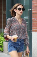 ALEXA CHUN in Denim Shorts Out in New York 07/15/2016