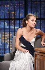 ALICIA VIKANDER at Late Night with Seth Meyers 07/26/2016