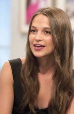 ALICIA VIKANDER on the Set of Lorraine Show in London 07/11/2016
