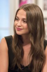 ALICIA VIKANDER on the Set of Lorraine Show in London 07/11/2016