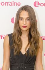 ALICIA VIKANDER on the Set of Lorraine Show in London 07/11/2016