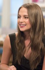 ALICIA VIKANDER on the Set of Lorraine Show in London 07/11/2016