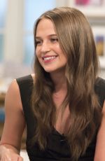 ALICIA VIKANDER on the Set of Lorraine Show in London 07/11/2016