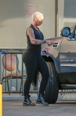 AMBER ROSE Leaves Versailles Cuban Restaurant in Calabasas 06/30/2016