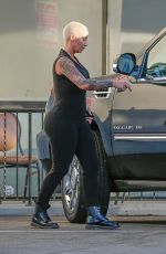 AMBER ROSE Leaves Versailles Cuban Restaurant in Calabasas 06/30/2016