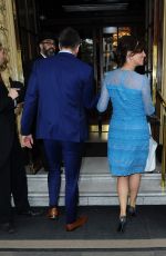 ANDREA MCLEAN Arrives for a Wedding at Waldorf Hotel in London 07/15/2016