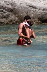 ANNA LEWANDOWSKA and Robert Lewandowski at a Beach in Mykonos 07/10/2016