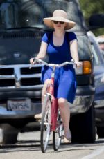 ANNA PAQUIN Riding a Bike Out in Los Angeles 07/05/2016