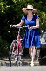 ANNA PAQUIN Riding a Bike Out in Los Angeles 07/05/2016