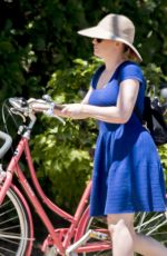 ANNA PAQUIN Riding a Bike Out in Los Angeles 07/05/2016