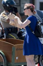 ANNA PAQUIN Riding a Bike Out in Los Angeles 07/05/2016