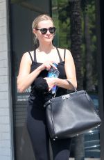 ASHLEE SIMPSON Leaves Tracey Anderson Gym in Los Angeles 07/01/2016
