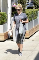 ASHLEY BENSON Leaves a Gtm in West Hollywood 07/27/2016