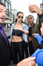 BELLA HADID Arrives at Versace Fashion Show in Paris 07/03/2016