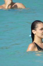 BELLA HADID in Bikini at a Beach in St. Barts 07/17/2016