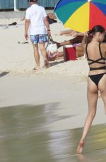 BELLA HADID in Bikini at a Beach in St. Barts 07/17/2016