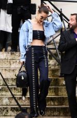 BELLA HADID Leaves Versace Show in Paris 07/03/2016