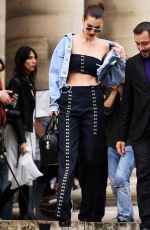 BELLA HADID Leaves Versace Show in Paris 07/03/2016