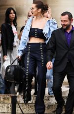 BELLA HADID Leaves Versace Show in Paris 07/03/2016