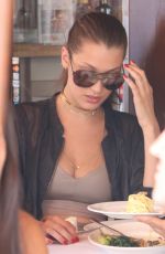 BELLA HDID in Tights at Il Pastaio in Beverly Hills 07/29/2016