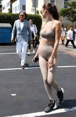 BELLA HDID in Tights at Il Pastaio in Beverly Hills 07/29/2016