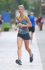 CLAIRE DANES Out Jogging in New York 07/14/2016