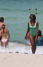 CLAUDIA JORDAN in Swimsuit at a Beach in Miami 07/28/2016