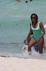CLAUDIA JORDAN in Swimsuit at a Beach in Miami 07/28/2016