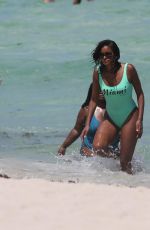 CLAUDIA JORDAN in Swimsuit at a Beach in Miami 07/28/2016