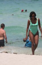 CLAUDIA JORDAN in Swimsuit at a Beach in Miami 07/28/2016