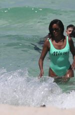 CLAUDIA JORDAN in Swimsuit at a Beach in Miami 07/28/2016