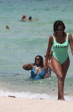 CLAUDIA JORDAN in Swimsuit at a Beach in Miami 07/28/2016
