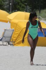 CLAUDIA JORDAN in Swimsuit at a Beach in Miami 07/28/2016