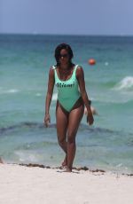 CLAUDIA JORDAN in Swimsuit at a Beach in Miami 07/28/2016