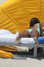 CLAUDIA JORDAN in Swimsuit at a Beach in Miami 07/28/2016