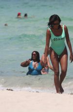 CLAUDIA JORDAN in Swimsuit at a Beach in Miami 07/28/2016