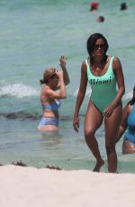 CLAUDIA JORDAN in Swimsuit at a Beach in Miami 07/28/2016